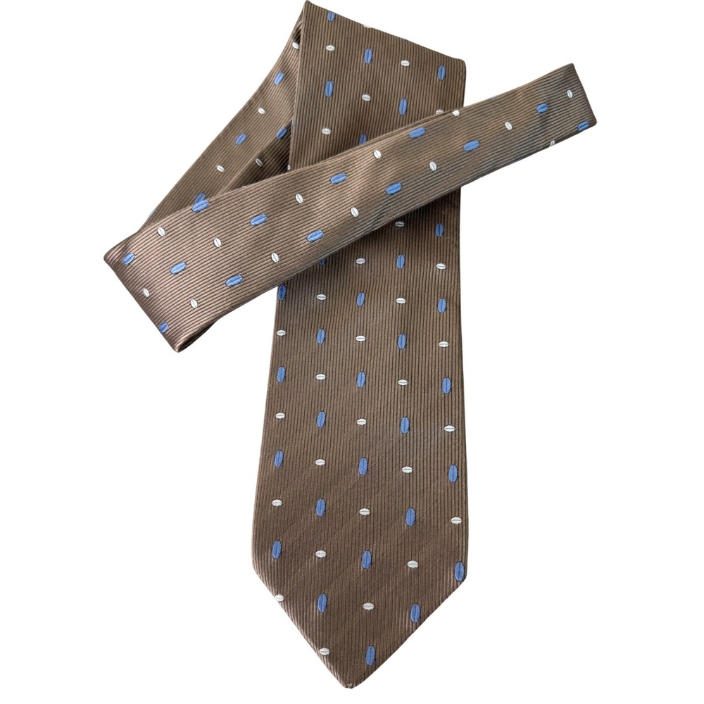 Burberry London Silk Tie Tan/Blue/White‎